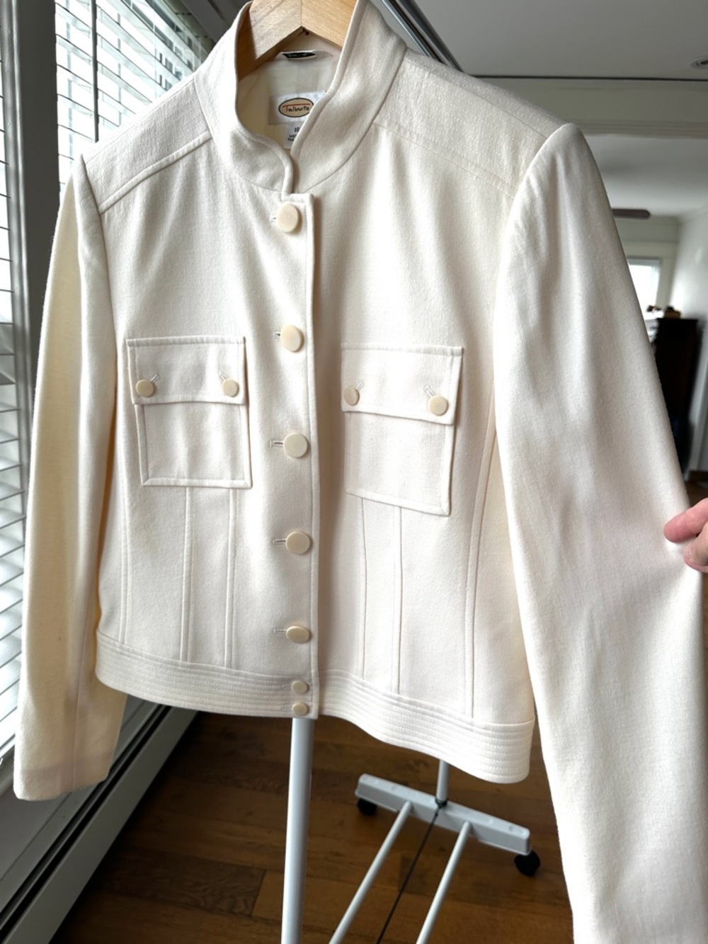 Talbots Tailored Button Front Jacket, Stretch Wool, Lined